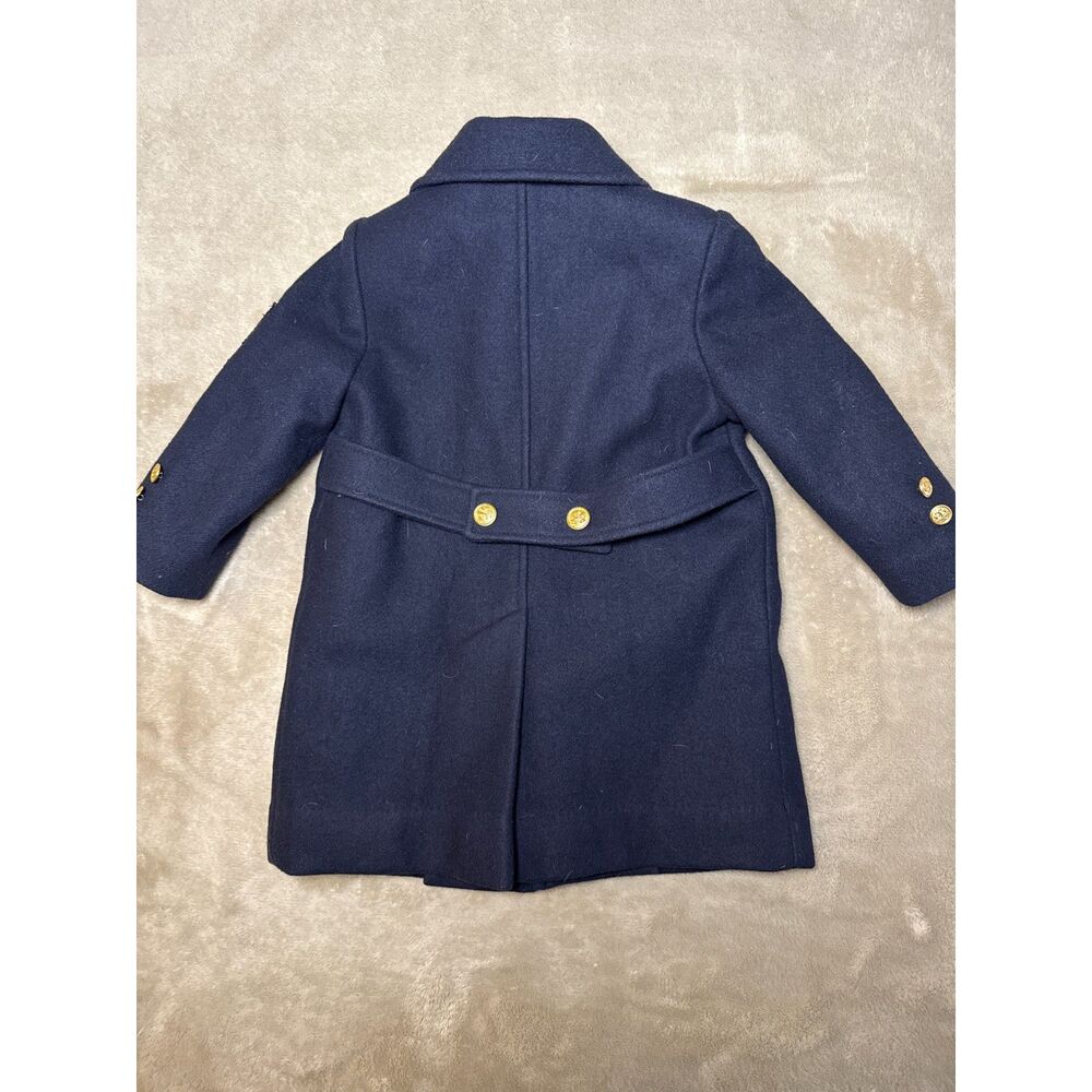 Vintage Fieldston Clothes Double-Breasted Navy Wool Pea Coat Military Buttons 3T - Picture 2 of 6